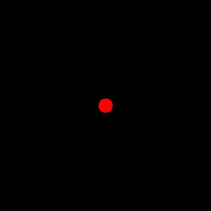 icaro punto rosso su fondo nero